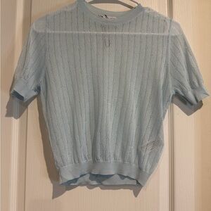 Zara Soft Blue Knitted Top